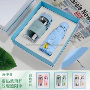 MAXFREE Summer Souvenirs Cartoon Style Paper Material Mini Fan Umbrella <b>Gift</b> Box Portable Wedding Mother's Day Promotional <b>Gift</b> - Product Image 2