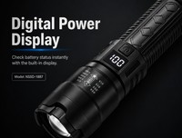 Lampe torche tactique LED haute puissance, ultra-lumineuse, IP54, mise au point réglable, faisceau de 200-300 m, charge USB, camping, pêche