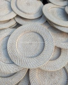 HAUTE QUALITÉ! Assiettes chargeur en rotin, ensemble d'assiettes décoratives pour décoration de table, décoration de mariage - Product Image 5