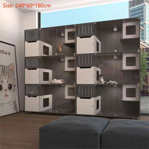 Sıcak satış Pet mobilya kedi evi istiflenebilir ahşap lüks kapalı kedi otel kafes büyük Villa Pet yatılı otel kedi kafes - Product Image 2