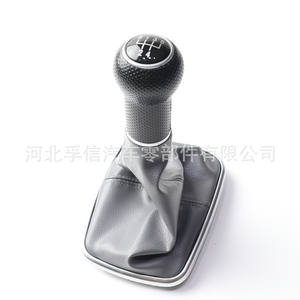 Poignée de levier de vitesse en cuir pour voiture VW, 5 ou 6 vitesses, bleu, gris, noir, rouge, housse de levier de vitesse lavable - Product Image 4