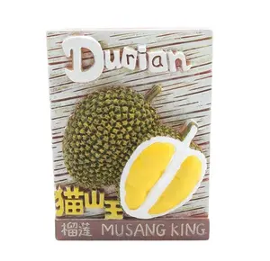 Kustom Buatan Tangan Turis Souvenir Malaysia Resin Durian Magnet Kulkas 3d Kreatif Simulasi Makanan Lucu Magnet Kulkas Mini