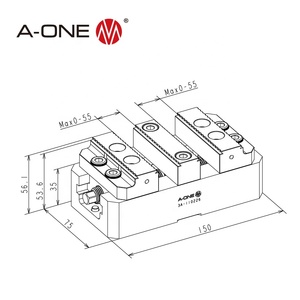 A-ONE 5 <span class=keywords><strong>axes</strong></span> CNC auto-centrage banc étau entraînement manuel précision Double Station Machine Vice 3A-110226 <span class=keywords><strong>2</strong></span> Stations d'ouverture - Product Image 2