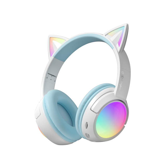 Soyto SY-R2 Wireless BT RGB Cute Kids Over-Ear Headphones for Girls Gaming Headset Audifonos Auriculares Cuffie for Girls Kids