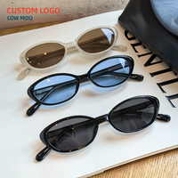 Lunettes de soleil polarisées ovales rétro pour femmes, petites lunettes de soleil œil de chat vintage, logo personnalisé, lunettes de soleil Y2K pour femmes, vente en gros