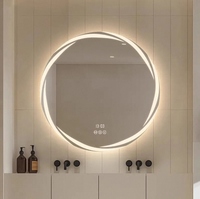 Miroir LED tactile à bords irréguliers, lumière multicolore réglable, design Art Déco mural pour la décoration de mariage et de la maison