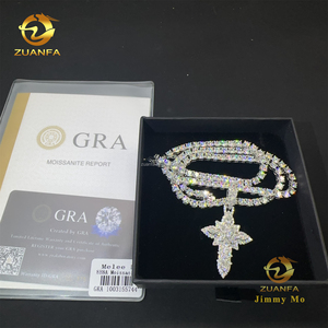 Joyería <span class=keywords><strong>de</strong></span> Moda <span class=keywords><strong>para</strong></span> <span class=keywords><strong>Hombre</strong></span> Color Oro Blanco <span class=keywords><strong>Colgante</strong></span> Estilo Hip Hop Plata S925 con Moissanita VVS1 en Corte Pera y Diamante Conjunto <span class=keywords><strong>de</strong></span> Collar con <span class=keywords><strong>Colgante</strong></span> <span class=keywords><strong>de</strong></span> <span class=keywords><strong>Cruz</strong></span> - Product Image 5