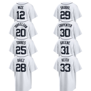 2025 Heren/Dames Detroit Thuisshirt Custom Baseball Shirts Gestikte Geborduurde Jeugd Uniformen Met Logo's - Product Image 1
