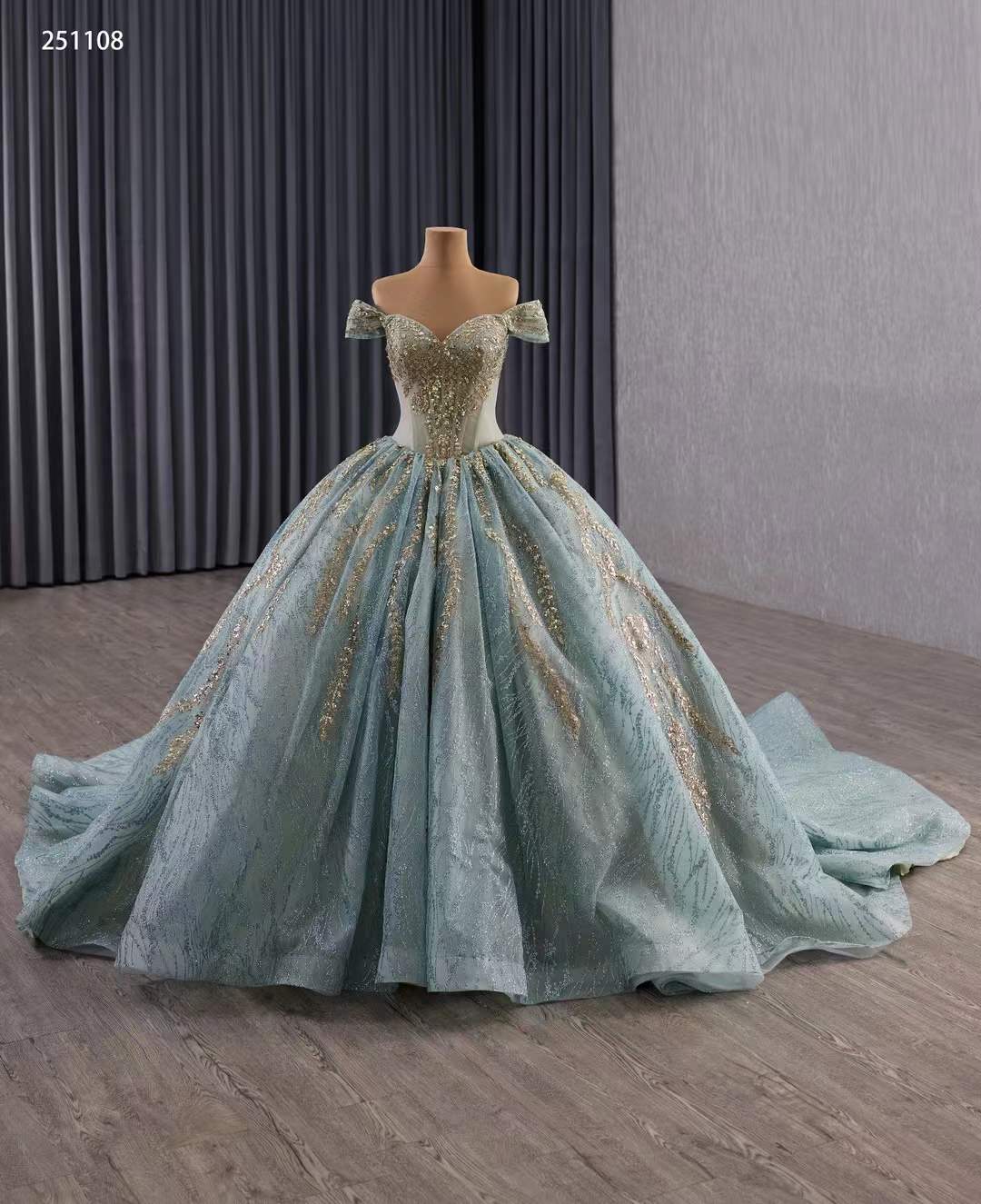 blue and gold 15 dresses Light Blue Lace Sweetheart Tiered Long Prom Dress with Slit – jkprom