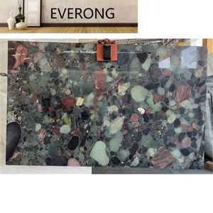 Marbre Breccia Naturel <span class=keywords><strong>Paris</strong></span> Spring, Pierre Sombre de Luxe avec Veines Breccées Multicolores pour Murs Décoratifs et Plans de Travail - Product Image 3