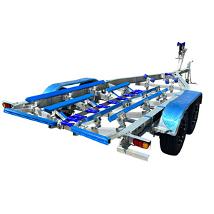 Poly couchettes Styles 22ft aluminium bateau <span class=keywords><strong>remorque</strong></span> frein hydraulique <span class=keywords><strong>essieux</strong></span> tandem VIN DOT CE bateau de pêche déplacer - Product Image 1