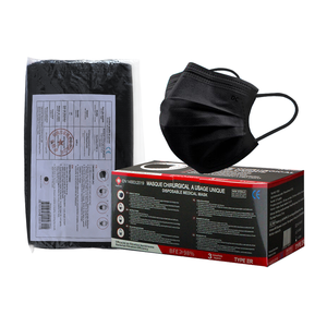 หน้ากากอนามัย3ชั้นสีดำแบบใช้แล้วทิ้งสายจมูกปรับได้ - Product Image 3