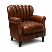 Canapé en PU personnalisable de style américain antique, fauteuil cigare, table basse de bar/cocktail de luxe léger, chaise Godfather Tiger Club