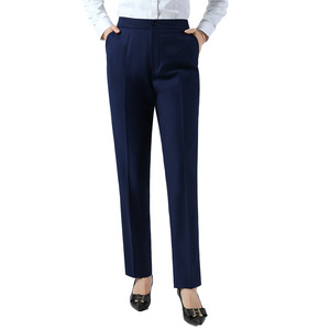 <span class=keywords><strong>Pantalon</strong></span> taille haute coupe ajustée <span class=keywords><strong>bleu</strong></span> Royal pour femmes costume décontracté fermeture à glissière <span class=keywords><strong>pantalon</strong></span> pour printemps automne Style avant plat - Product Image 1