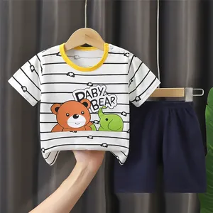 Attractive Price New Type Boy And Girl Baby Summer Suit Fine Set T-Shirts Cotton