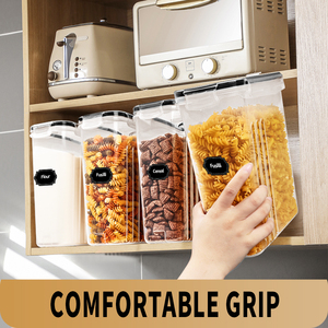 BPA free nhựa ngũ cốc <span class=keywords><strong>container</strong></span> lưu trữ Set (4L) 4 cái kín thực phẩm lưu trữ <span class=keywords><strong>container</strong></span> cho nhà bếp & Phòng đựng thức ăn tổ chức - Product Image 5