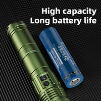 Linterna de Emergencia con Zoom Telescópico, Láser Tricolor, Banco de Energía Recargable, Súper Brillante, Linterna LED de Aleación de Aluminio para Exteriores