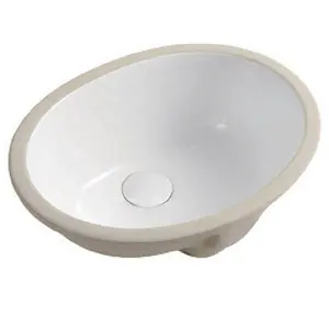 現代のセラミック洗濯手台座シンク3年Rv楕円形の白いシンクキャビネットマウント洗面台の下楕円形の磁器6L