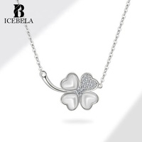 ICEBELA joyería fina 18K chapado en oro Plata 925 plata esterlina Lucky Four Leafs Clover colgante collares para mujeres