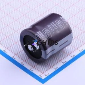 LSG221M2W--A3030 <b>Snap</b>-in Aluminum Electrolytic Capacitor Through hole Component (THT),D30xL30mm 220uF 20% 450V 10mm - Product Image 2