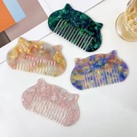 Peigne à cheveux en acétate coloré, design coréen de dessin animé, vente en gros, avec logo personnalisé portable pour usage domestique