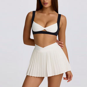 定制健身连衣裙运动裙配短裤健身文胸网球裙2件套 - Product Image 2