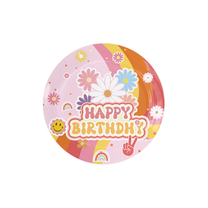 Hippie Two groovy bohémien party decorazione fornisce set di stoviglie per palloncini di carta - Product Image 1