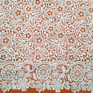 Encaje Floral Exquisitamente Bordado sobre Seda de Leche, Tela Delicada Soluble en Agua para Vestidos de Novia - Product Image 3