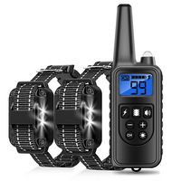 Intelligentes 2-in-1 Wiederaufladbares Ferngesteuertes Hundetrainingshalsband mit 800 Meter Reichweite für 3 Hunde Vibrationskontrolle & Elektrischer Nicht-Schock-Funktion