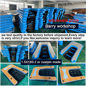 कुत्तों के लिए टिकाऊ सुरक्षित और पानी तक आसान पहुंच, स्विमिंग पूल, झीलें और समुद्र तट, डॉक पोंटून नाव के लिए इन्फ्लैटेबल फ्लोटिंग डॉग रैंप - Product Image 3