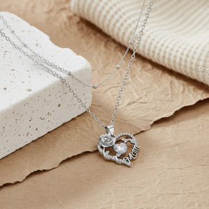 CAIOOCHE Collana con Ciondolo a Cuore MAMA in Ottone di Alta Qualità con Zirconi, Regalo per la Festa della Mamma - Product Image 4