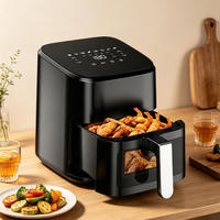Friteuse à air sans huile 4,5 L avec contrôle de température 80-200°C et minuteur 60 minutes pour la cuisine à domicile