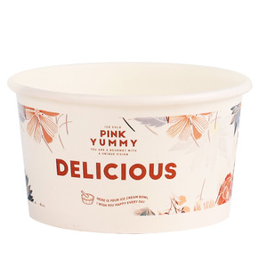 Eco-friendly Custom Logo Ice Cream <b>Cups</b> <b>Disposable</b> Paper Bowls Biodegradable Dessert Containers for Frozen Yogurt Sundae - Product Image 6