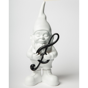 Estatua Musical Blanca de Duende, 29 cm, Decoración de Jardín, Figura Musical - Product Image 1