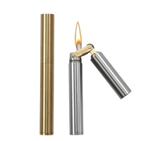Briquet de tranchée vintage, briquet en laiton coupe-vent créatif, briquet à huile au kérosène à roue froide