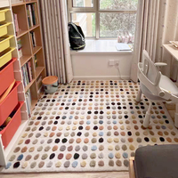 Tapis pour enfants de style bohème moderne, fabriqué à la machine, design personnalisé, acrylique multicolore, tapis à boucles douces tuftées à la main, tapis de salon