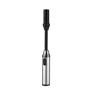 Flexible Metal <b>Gas</b> Lighter Black And Silver Windproof Portable Outdoor <b>Camping</b> BBQ Igniter Direct Fire Torch - Product Image 2