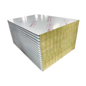 Panneau sandwich en laine de roche ignifuge 1200 mm, panneau d'isolation pour maison préfabriquée en acier galvanisé - Product Image 3