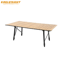 Table de camping en aluminium légère à hauteur réglable, pliable et portable, pour pique-nique et cuisine en plein air
