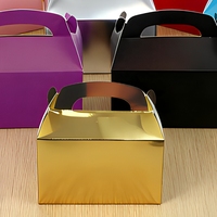 Emballage de cadeau d'anniversaire multicolore pour enfants Boîte en papier bonbon pour fête prénatale et mariage avec poignée