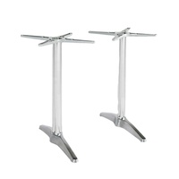 Pied de table double en aluminium, support de table stable en fonte d'aluminium avec embout de pied réglable pour café, bistrot, restaurant, espace de restauration
