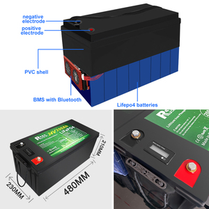 Suministro de fábrica 12V 24V 100Ah 120Ah 200Ah Barco Autocaravana Golf Coche Ion de litio Fosfato Hierro Bateria Lifepo4 Paquete de batería - Product Image 4
