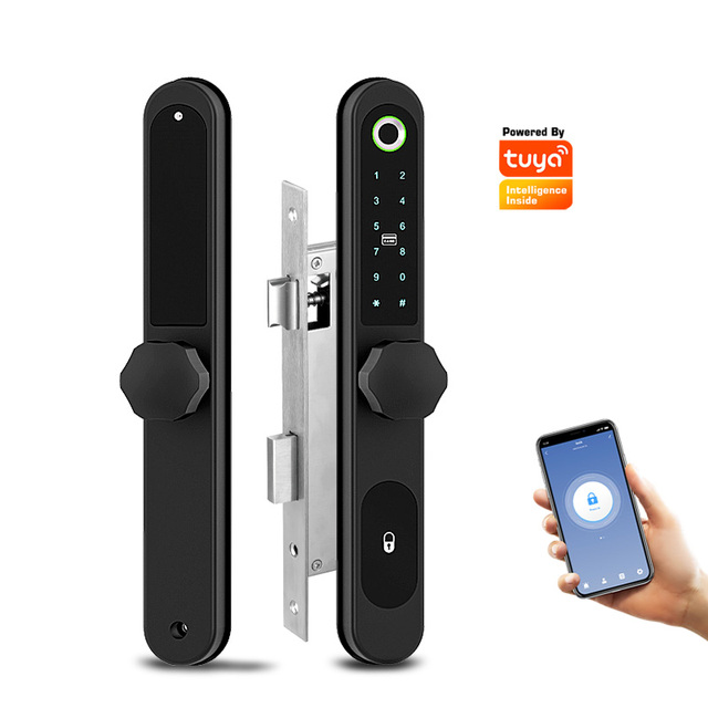 Waterproof Fingerprint Tuya Smart Lock for Glass Framed Door