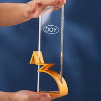 Prix d'usine Logo de marque personnalisé, trophée en cristal de verre personnalisé avec Base en métal