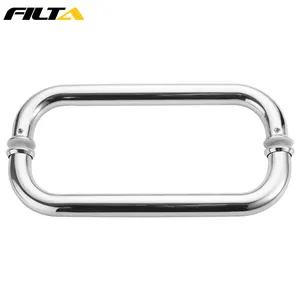 Filta China Supplier Tubular Chrome Bathroom Back To Back Shower Room O Type Glass Pull Door Handle