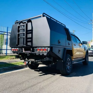 Aluminum Waterproof Dustproof Lightweight Portable Outdoor Truck Ute Canopy Dual Cab Ute Tray <b>Tool</b> <b>Box</b> 2 Compartments Lockable - Product Image 1