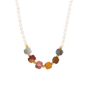 Collares de Perlas de Agua Dulce Hechos a Mano con Cuentas de Piedras Naturales Coloridas de Moda de Verano Creativa - Product Image 3