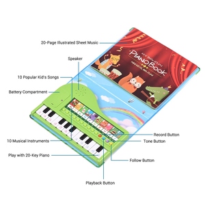 Bigfun 20 teclas Piano Book Teclado <span class=keywords><strong>de</strong></span> Piano Electrónico y libro <span class=keywords><strong>de</strong></span> <span class=keywords><strong>música</strong></span> 2 en 1 Piano Songbook con teclado incorporado con 10 instrumentos - Product Image 5