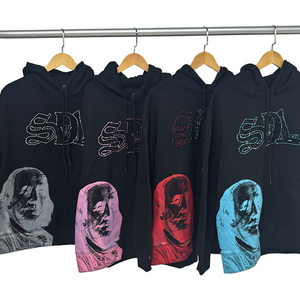 Sweat-shirts à capuche ODM SDL avec diamants, style hip-hop, personnalisés, hiver, respirants, décontractés, 100% coton, unisexe, avec poche - Product Image 1