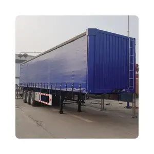 Trung Quốc thực hiện nhà máy tùy chỉnh 90 khối hộp bán Trailer ba trục Rèm phía Trailer với giá rẻ vận chuyển hàng hóa giá